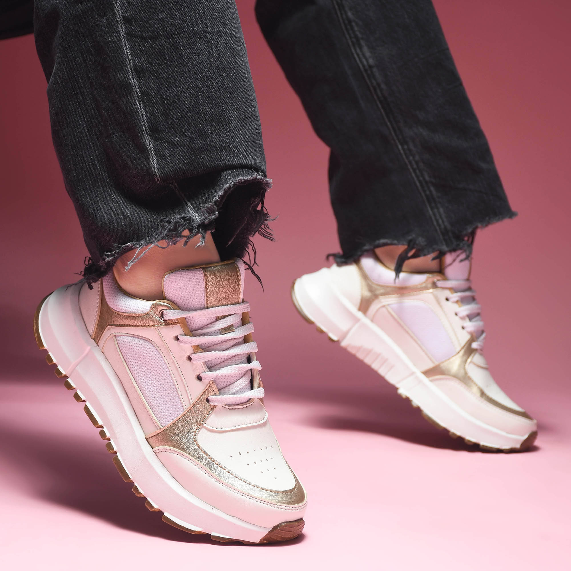     			JM Looks Gold Women's Sneakers