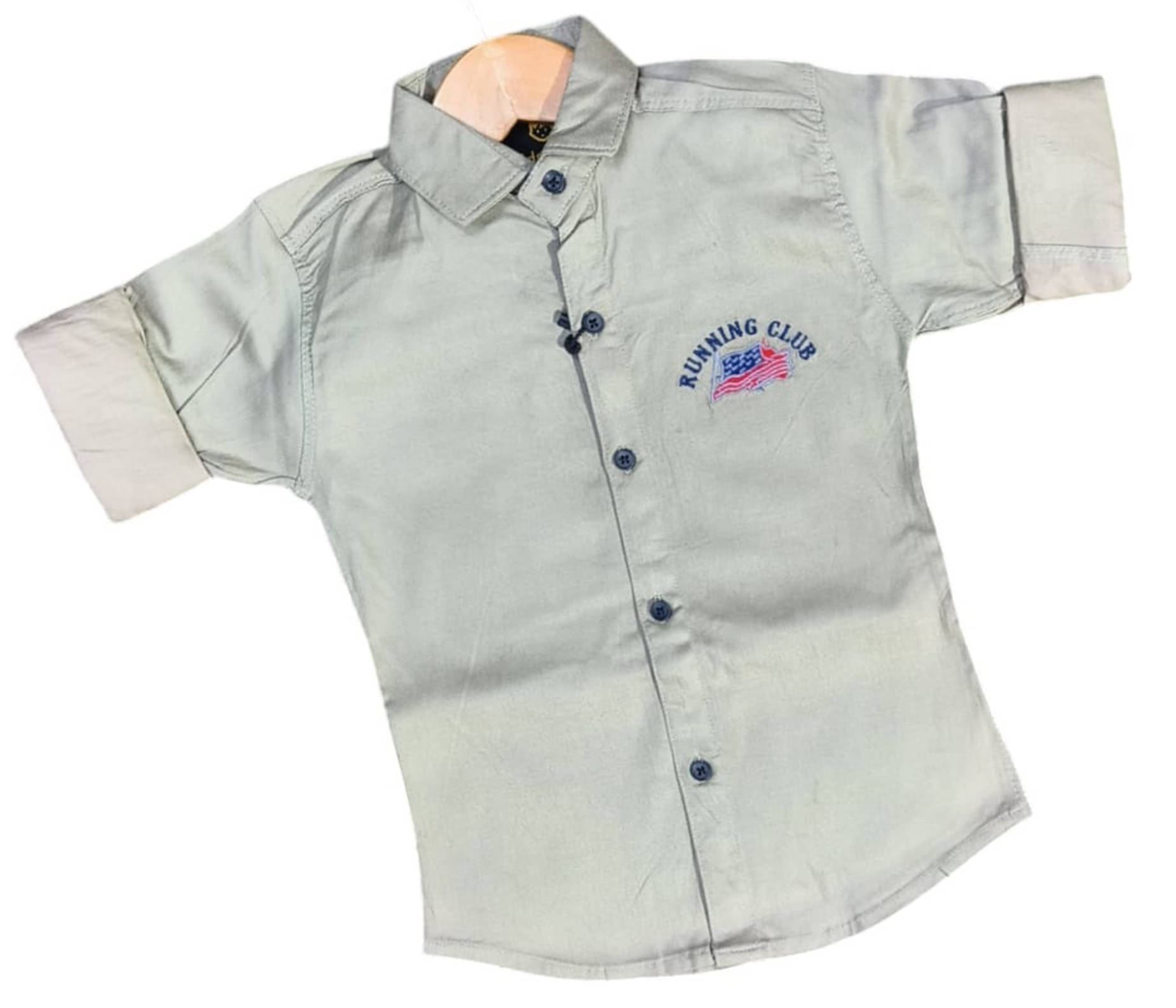 KIDS CLUB Pack of 1 Boys 100% Cotton Full Sleeves Shirt ( Grey ) KIDS CLUB Pack of 1 Boys 100% Cotton Full Sleeves Shirt ( Grey )