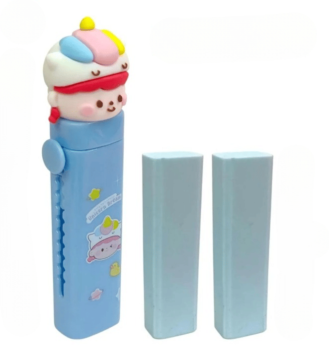 Kalra Magic Girl Push Eraser for Kids Cute Retractable Eraser Stationery Fancy Erasers for School Pack 1 (Sky Blue) Kalra Magic Girl Push Eraser for Kids Cute Retractable Eraser Stationery Fancy Erasers for School Pack 1 (Sky Blue)