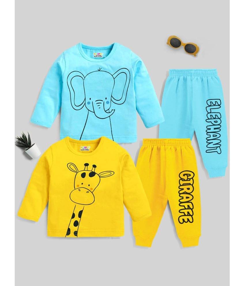 Kuchipoo Pack of 2 Boys Cotton Blend T-Shirt & Trackpants Set ( Multicolor3 ) Kuchipoo Pack of 2 Boys Cotton Blend T-Shirt & Trackpants Set ( Multicolor3 )