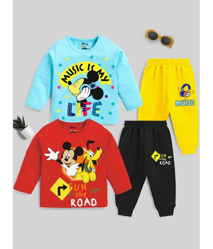     			Kuchipoo Pack of 2 Boys Cotton Blend T-Shirt & Trackpants Set ( Multicolor2 )