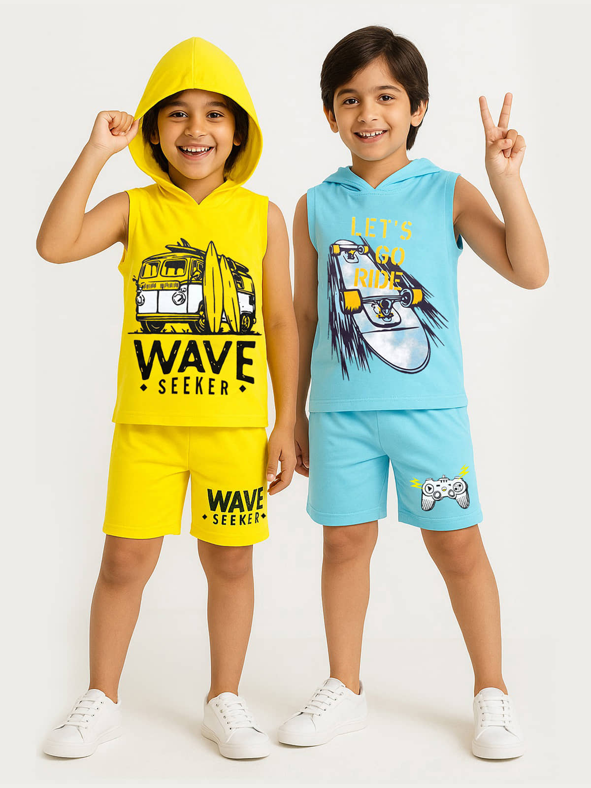 Kuchipoo Pack of 2 Boys Cotton Blend T-Shirt & Shorts Set ( Multicolor 15 )