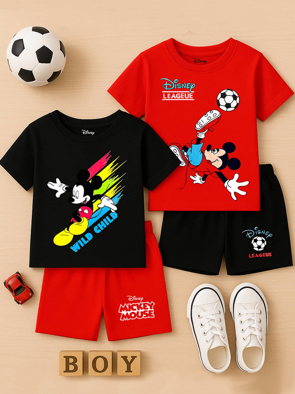    			Kuchipoo Pack of 2 Boys Cotton Blend T-Shirt & Shorts Set ( Multicolor 7 )