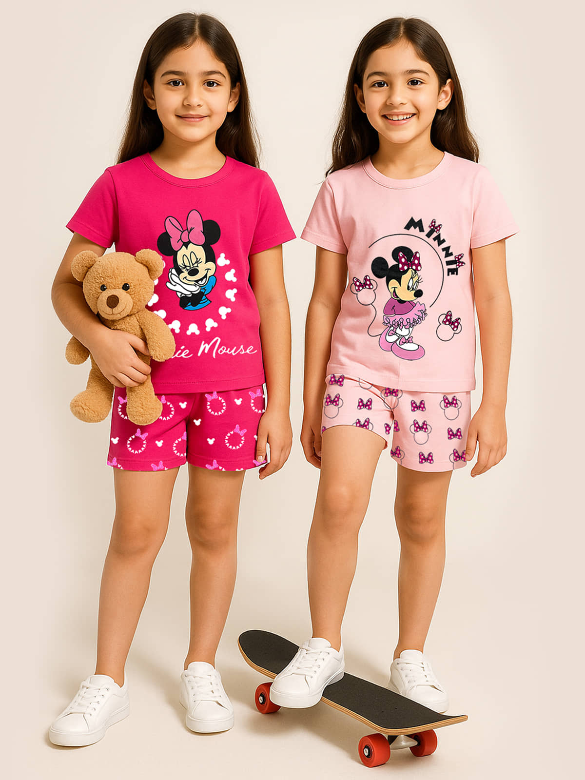 Kuchipoo Pack of 2 Girls Cotton Blend T-shirt & Shorts ( Multicolor 12 )