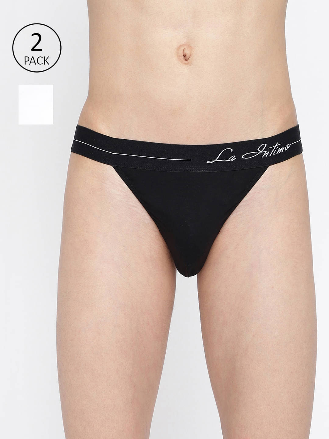 La Intimo Pack of 2 Lycra Thongs For Men's ( Multicolor15 )     			La Intimo Pack of 2 Lycra Thongs For Men's ( Multicolor15 )