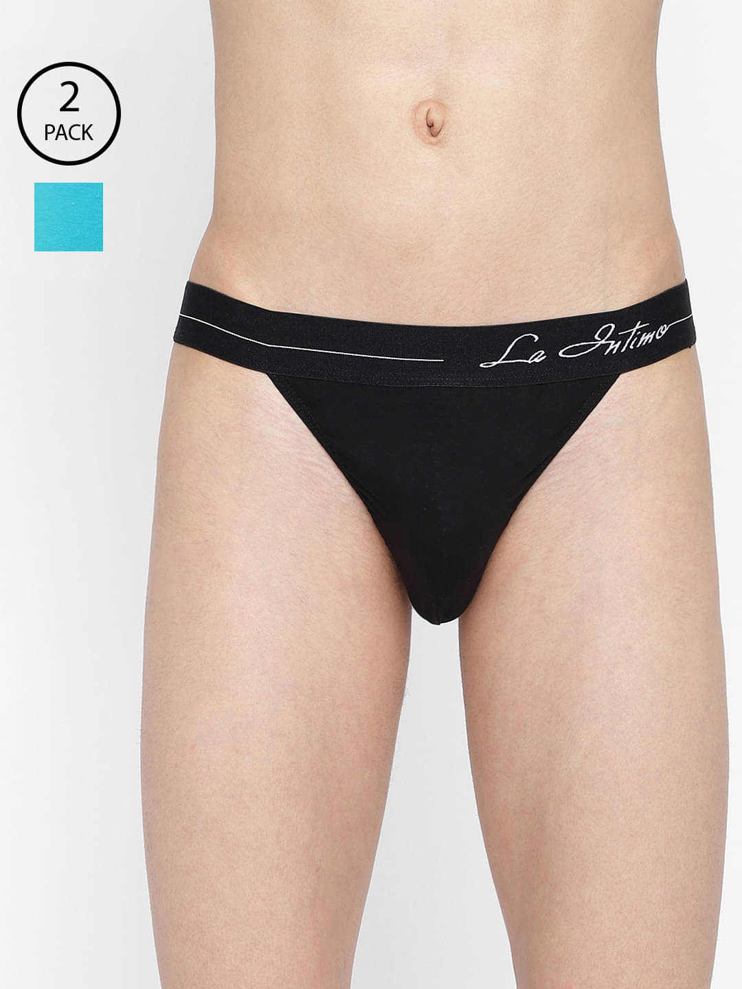 La Intimo Pack of 2 Lycra Thongs For Men's ( Multicolor15 )     			La Intimo Pack of 2 Lycra Thongs For Men's ( Multicolor15 )