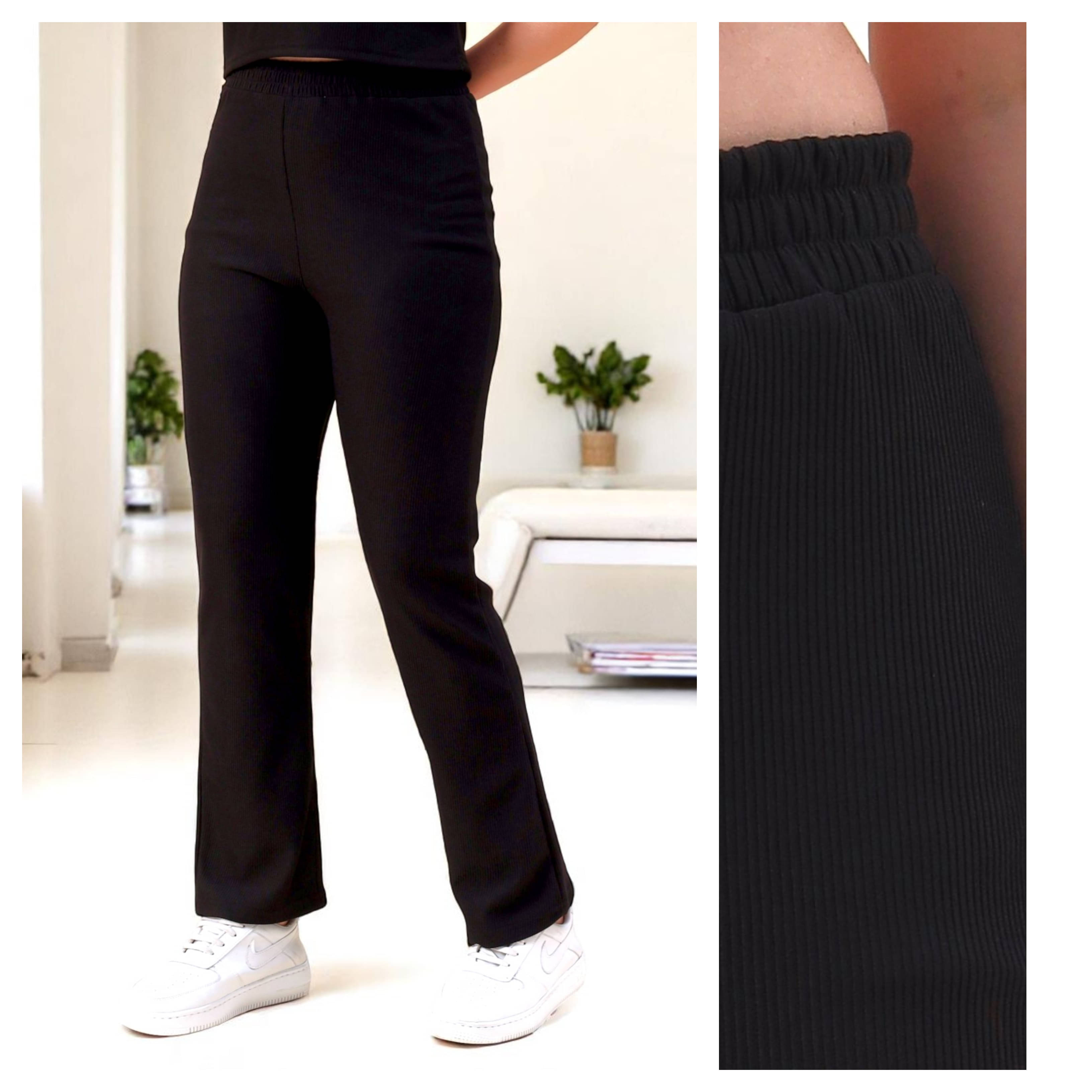     			Leewan Women Cotton Straight Pant ( Black )