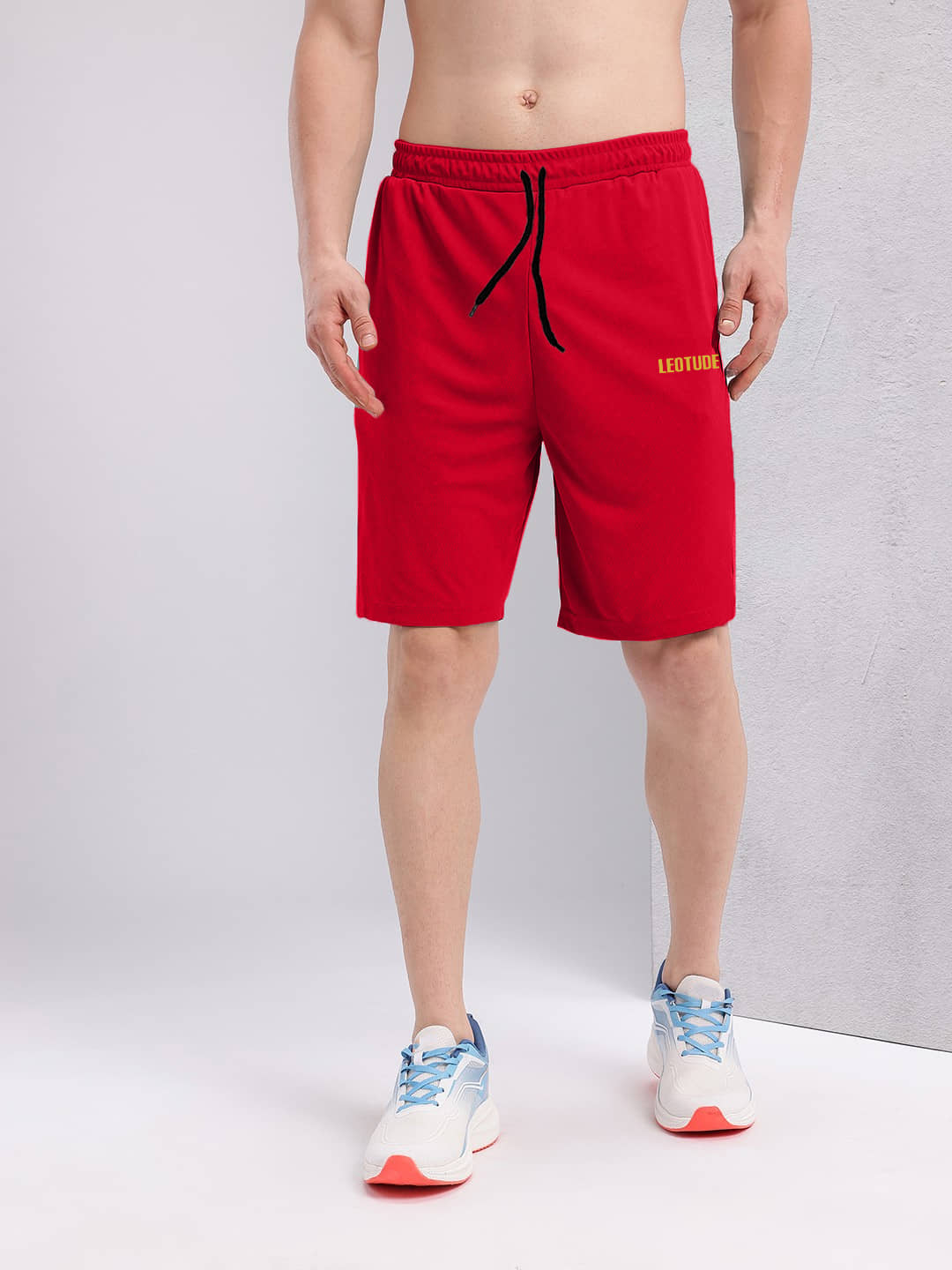 Leotude Red Cotton Blend Men's Running Shorts ( Pack of 1 ) - Shorts | Buy online on ZillyBuy