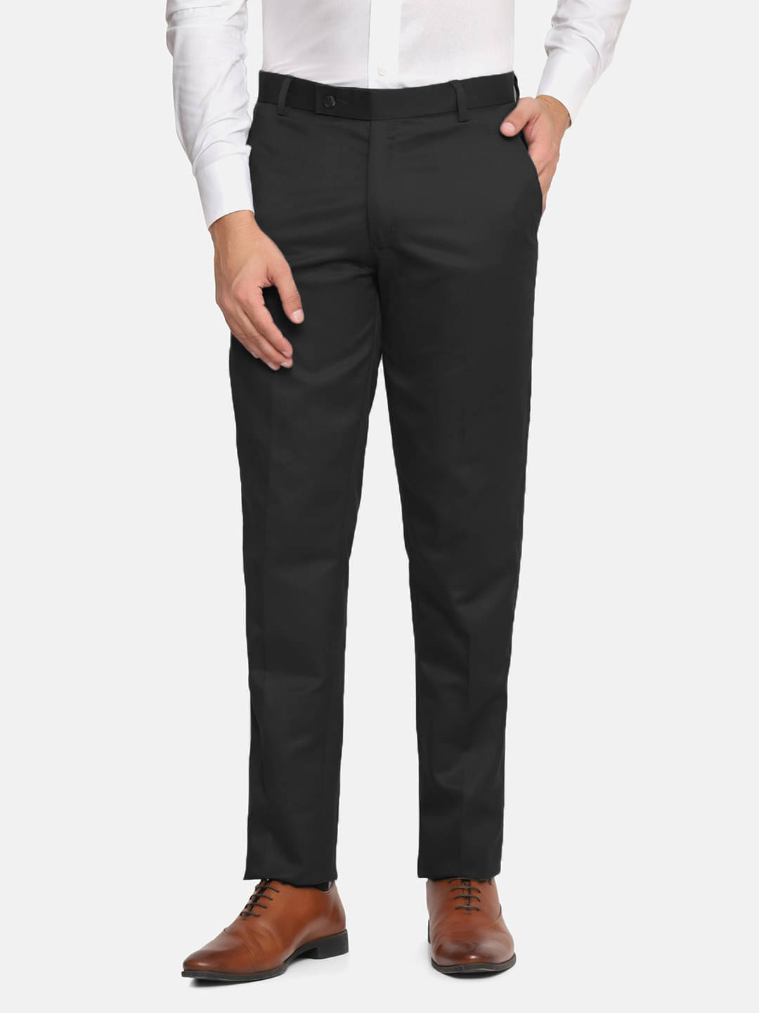     			MANCREW Regular Flat Men's Formal Trouser - Black ( Pack of 1 )