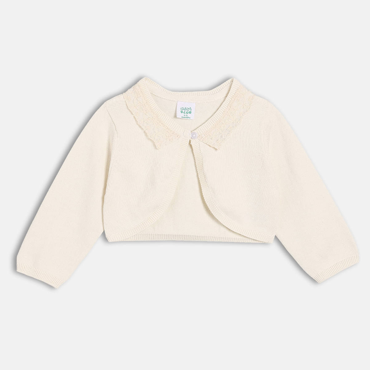     			MINI KLUB Pack of 1 Baby Girls 100% Cotton Light Weight Jacket ( White )