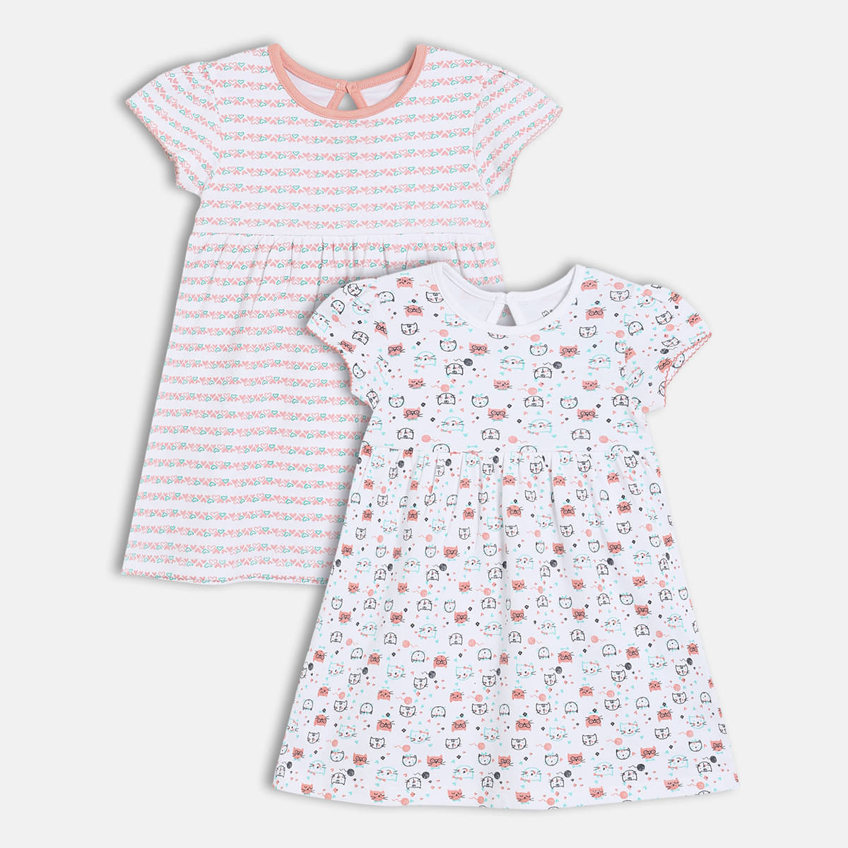     			MINI KLUB Pack of 2 Baby Girls Cotton Dress ( Multicolor )