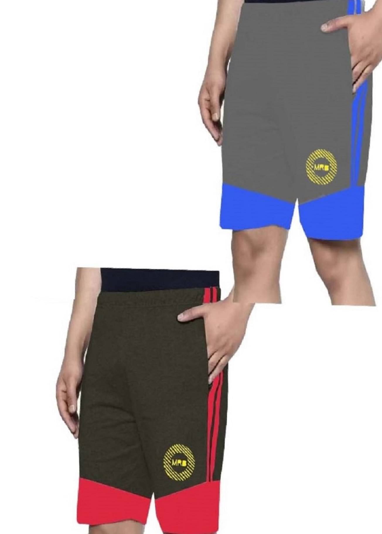    			MRB Multicolor Cotton Blend Men's Shorts ( Pack of 2 )