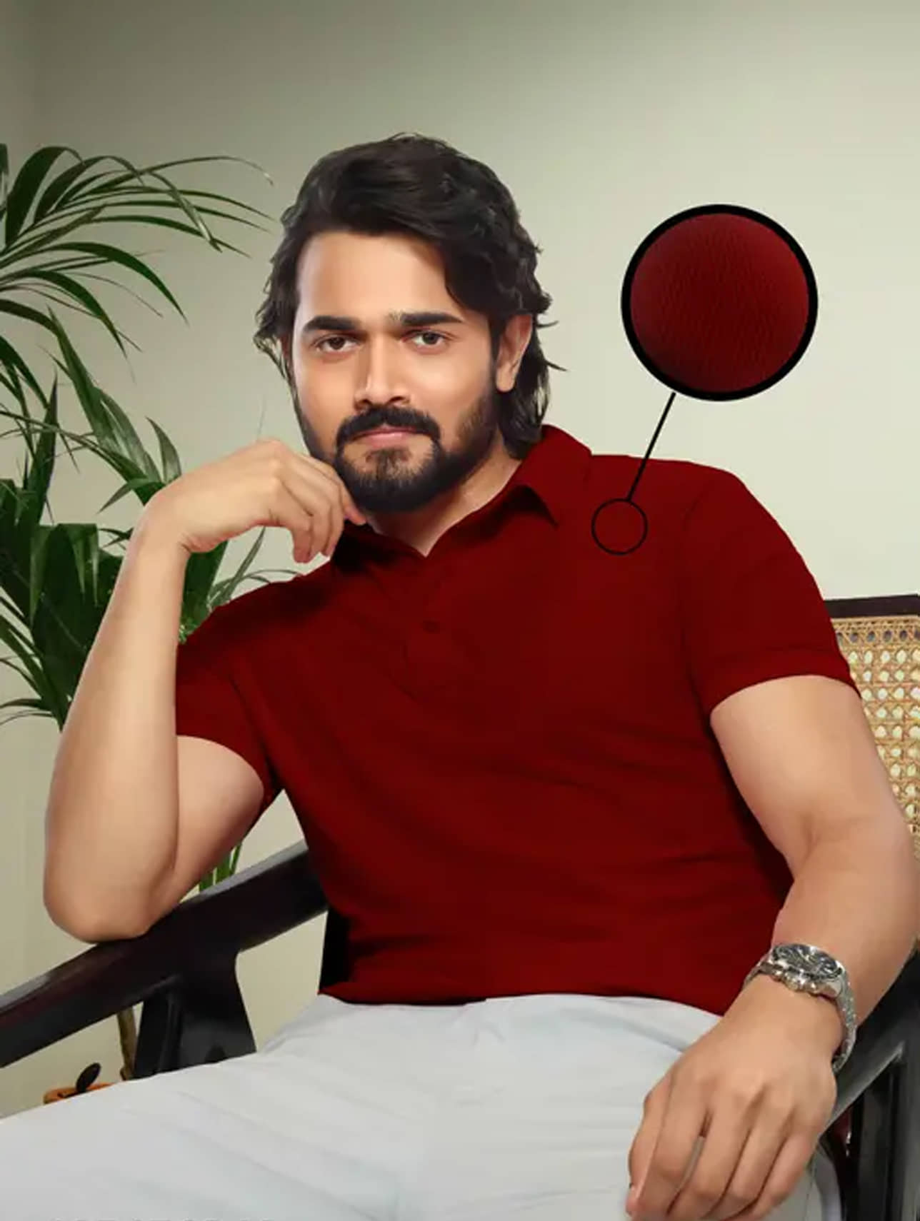 Nios Fashion Men Cotton Blend Regular Fit Solid Polo T Shirt ( Maroon )