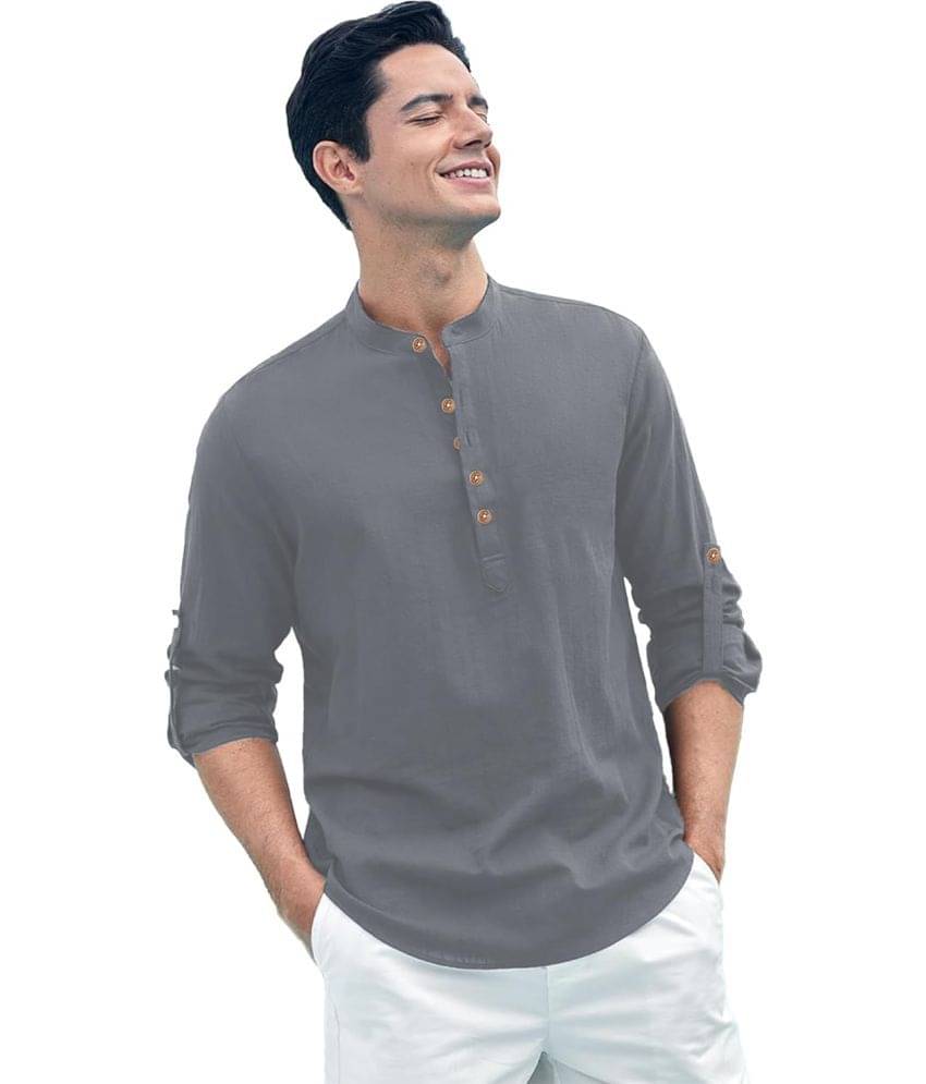 RAREMARK Green Cotton Men's Shirt Style Kurta ( Pack of 1 ) RAREMARK Green Cotton Men's Shirt Style Kurta ( Pack of 1 )