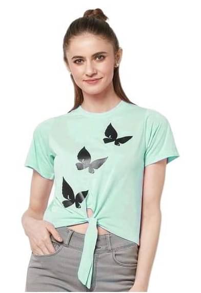 Rebound Women's Cotton Blend Crop Top ( Mint Green ) Rebound Women's Cotton Blend Crop Top ( Mint Green )