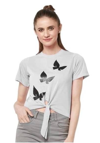 Rebound Women's Cotton Blend Crop Top ( Grey ) Rebound Women's Cotton Blend Crop Top ( Grey )