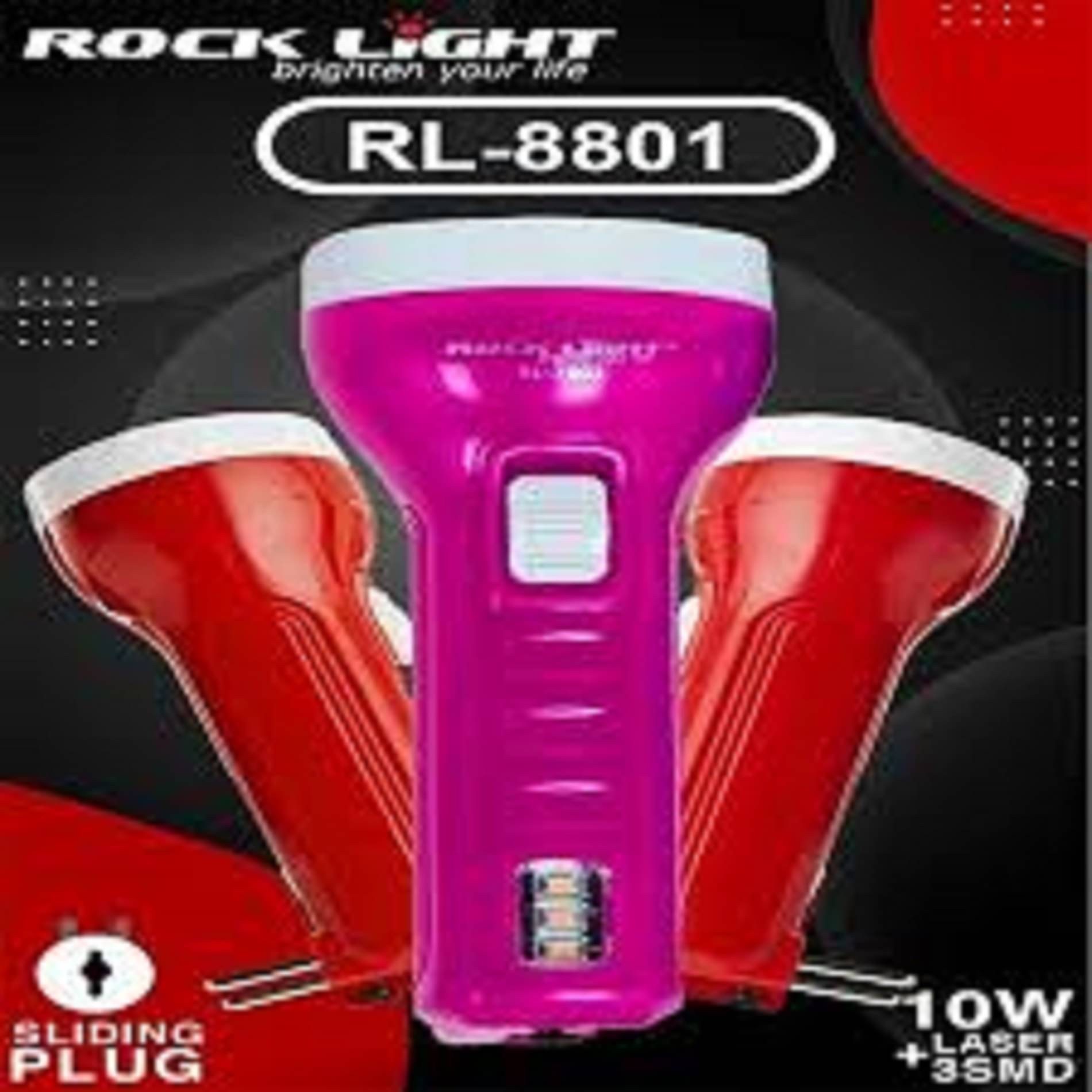Rock Light - 10W Rechargeable Flashlight Torch ( Pack of 1 ) Rock Light - 10W Rechargeable Flashlight Torch ( Pack of 1 )