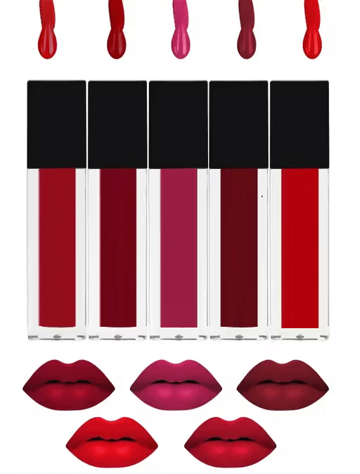     			SHEFFO Multi Glossy Hydrating Liquid Lipstick ( Pack of 5 )