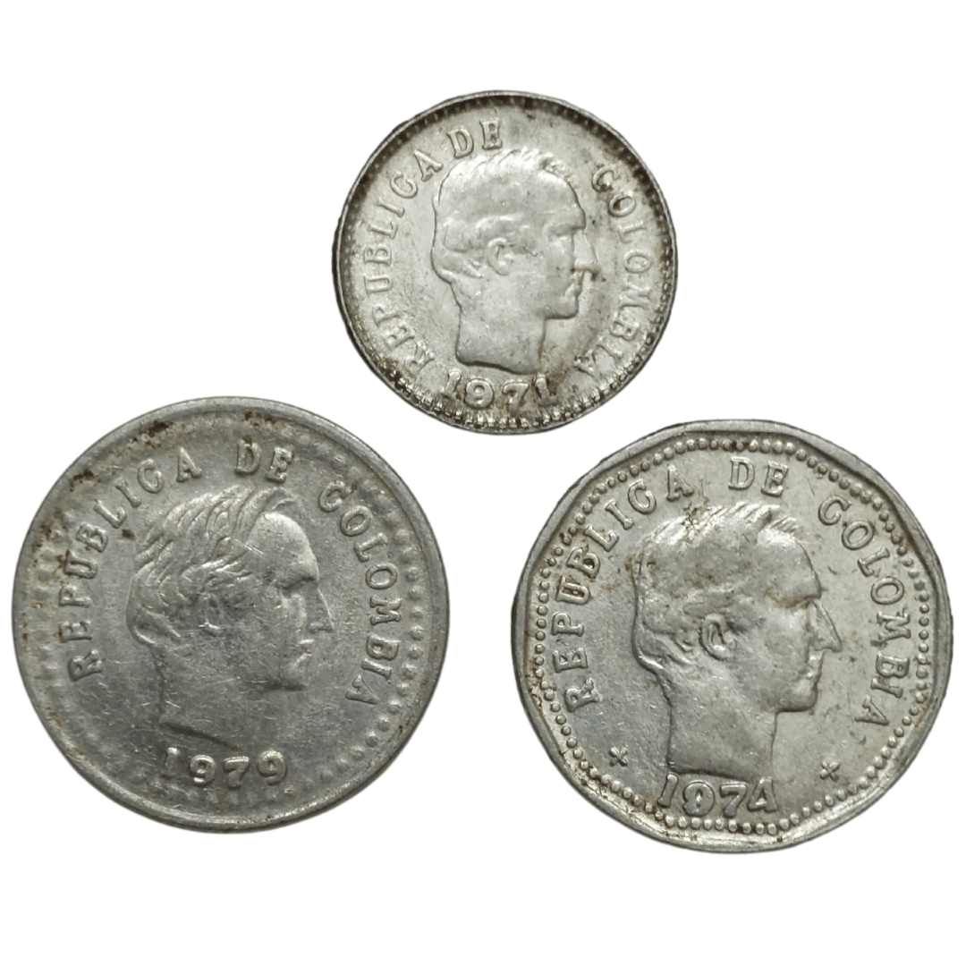 SHUBHCOINS 3 Different Denomination Coin Set of Colombia, Old Issue, Very Rare Set in Good Condition- Very Collectible in World Series, Best for Kids Coin Collection Above 5 Years SHUBHCOINS 3 Different Denomination Coin Set of Colombia, Old Issue, Very Rare Set in Good Condition- Very Collectible in World Series, Best for Kids Coin Collection Above 5 Years
