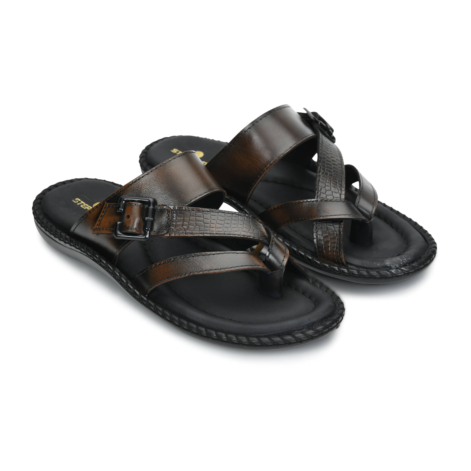    			STEPSOFT Tan Men's Leather Slipper