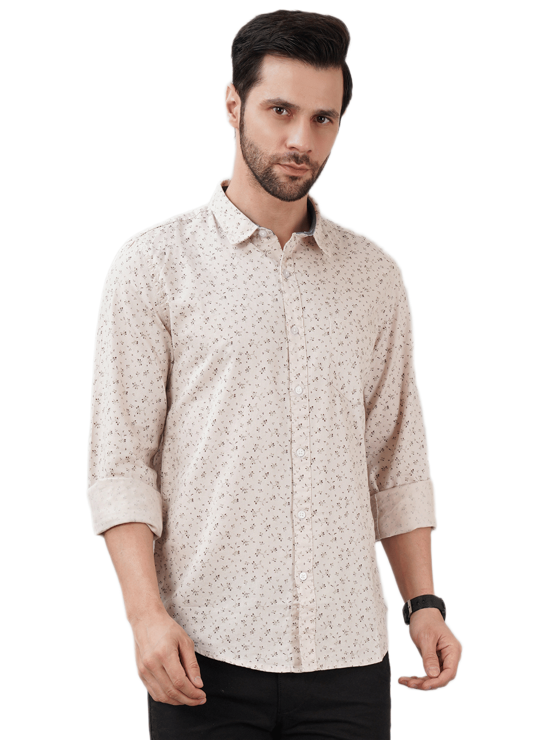 Sand Dunes 100% Cotton Slim Fit Printed Full Sleeves Men's Casual Shirt - Beige ( Pack of 1 ) Sand Dunes 100% Cotton Slim Fit Printed Full Sleeves Men's Casual Shirt - Beige ( Pack of 1 )