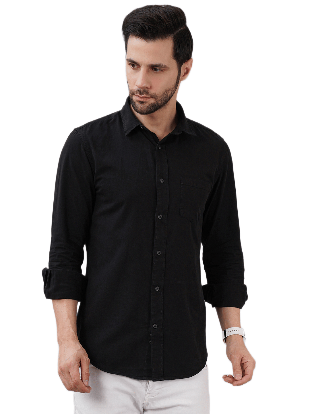     			Sand Dunes Cotton Flex Slim Fit Printed Full Sleeves Men's Casual Shirt - Black ( Pack of 1 )