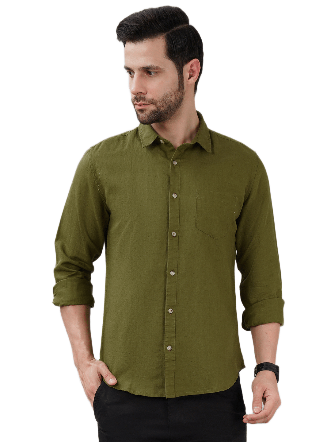     			Sand Dunes Cotton Flex Slim Fit Printed Full Sleeves Men's Casual Shirt - Olive ( Pack of 1 )