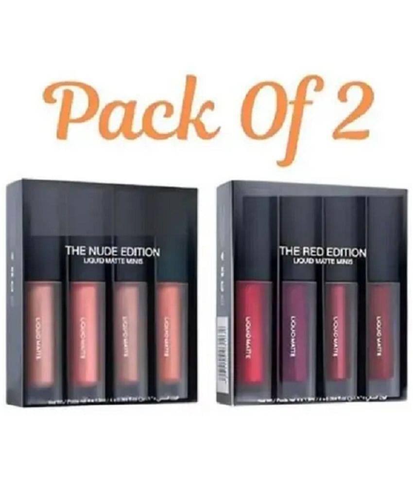     			Shizuka Multi Matte Waterproof Liquid Lipstick ( Pack of 8 )