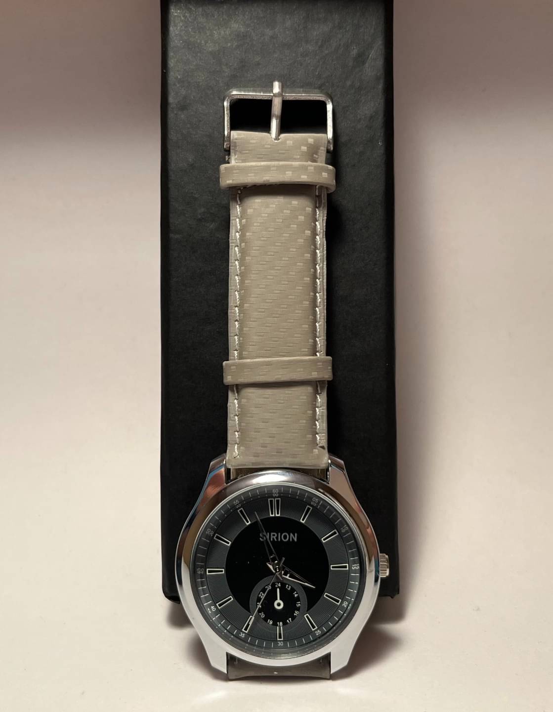     			Sirion Light Grey Leather Analog Men's Watch