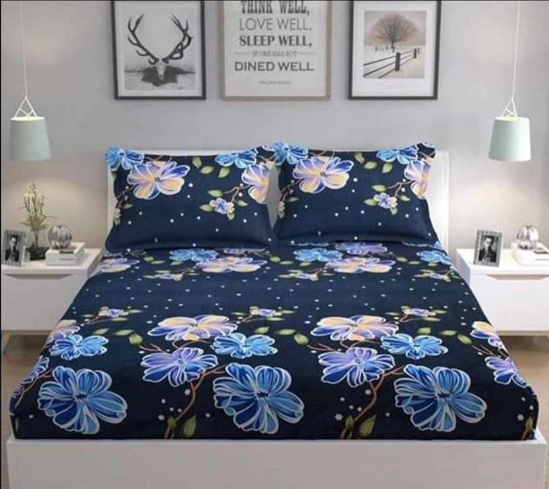 Sky Tex Poly Cotton 1 Double Bedsheet with 2 Pillow Covers ( Blue ) Sky Tex Poly Cotton 1 Double Bedsheet with 2 Pillow Covers ( Blue )