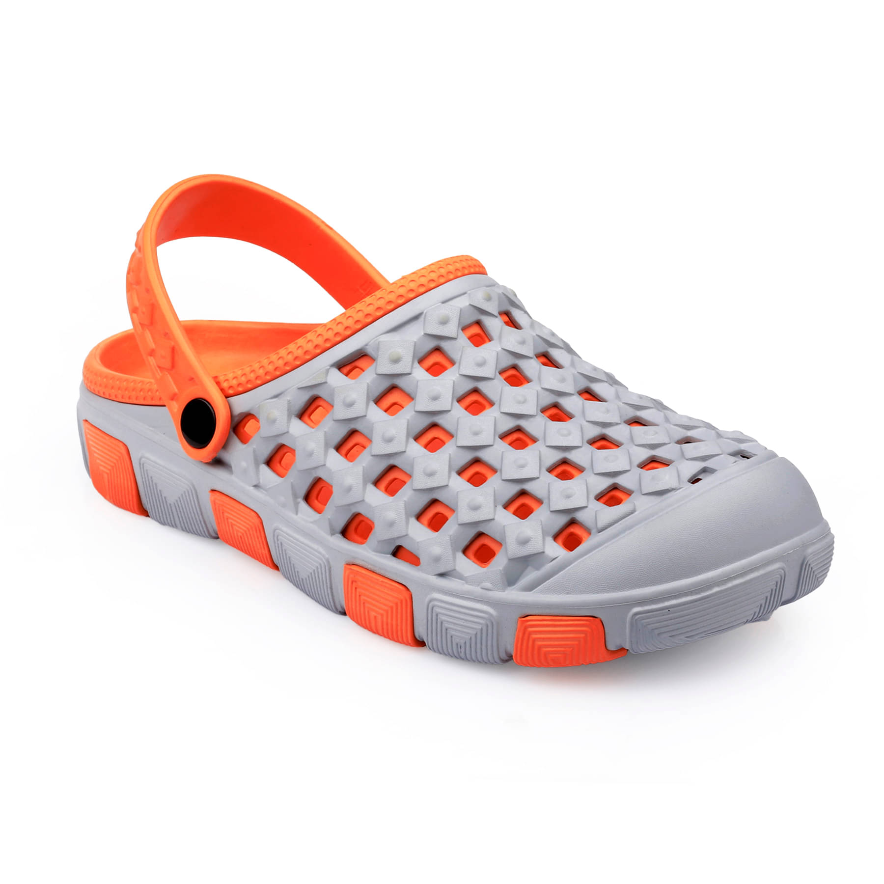     			TR - Grey,Orange Men's Clogs
