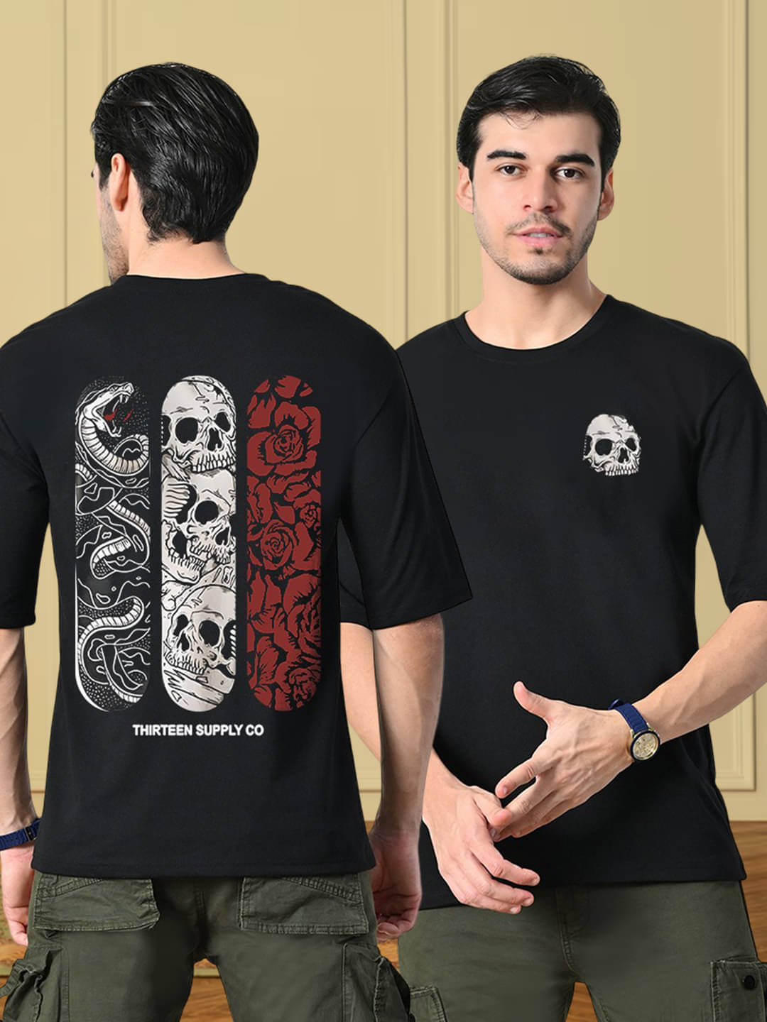Unicus Apparel Men Cotton Blend Regular Fit Printed T-Shirt ( Black ) Unicus Apparel Men Cotton Blend Regular Fit Printed T-Shirt ( Black )