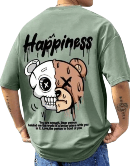 Unicus Apparel Men Cotton Oversized Fit Printed T-Shirt ( Green ) Unicus Apparel Men Cotton Oversized Fit Printed T-Shirt ( Green )