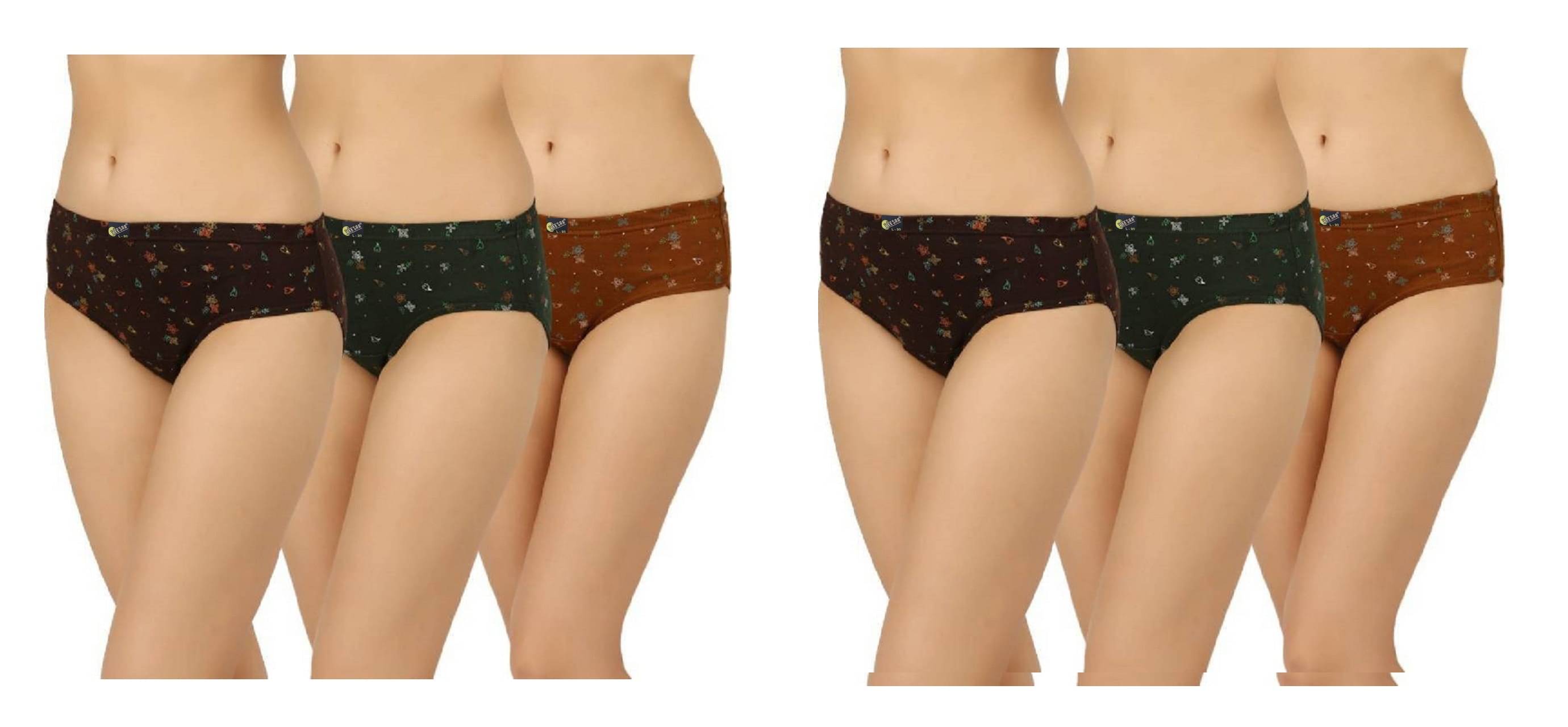 Vee Saa Hosiery Pack of 6 Cotton Briefs For Women ( Multi Color )     			Vee Saa Hosiery Pack of 6 Cotton Briefs For Women ( Multi Color )