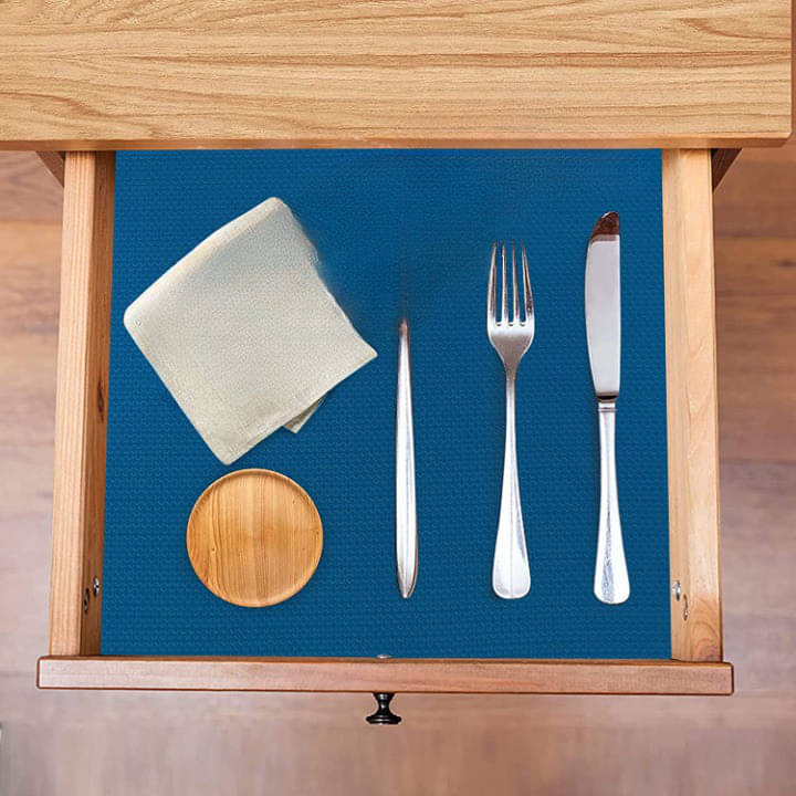     			mopak decor PVC Solid Fridge Mat & Cover ( 300 45 ) Pack of 1 - Blue