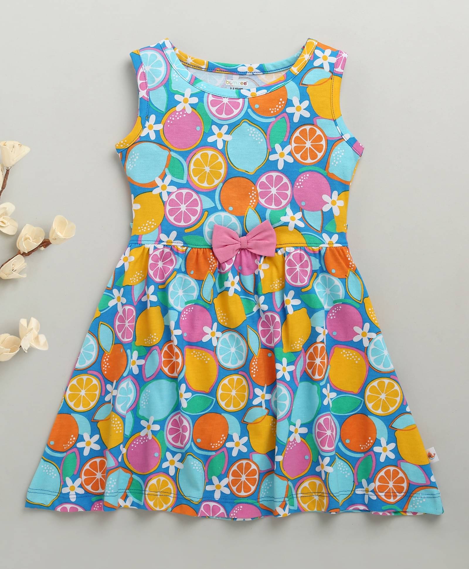 BUMZEE Cotton Frock For Girls ( Pack of 1 , Blue ) BUMZEE Cotton Frock For Girls ( Pack of 1 , Blue )
