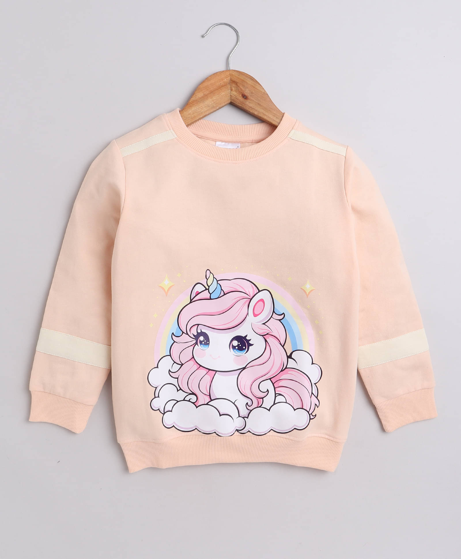     			BUMZEE Pack of 1 Girls Fleece Sweatshirt ( Peach )