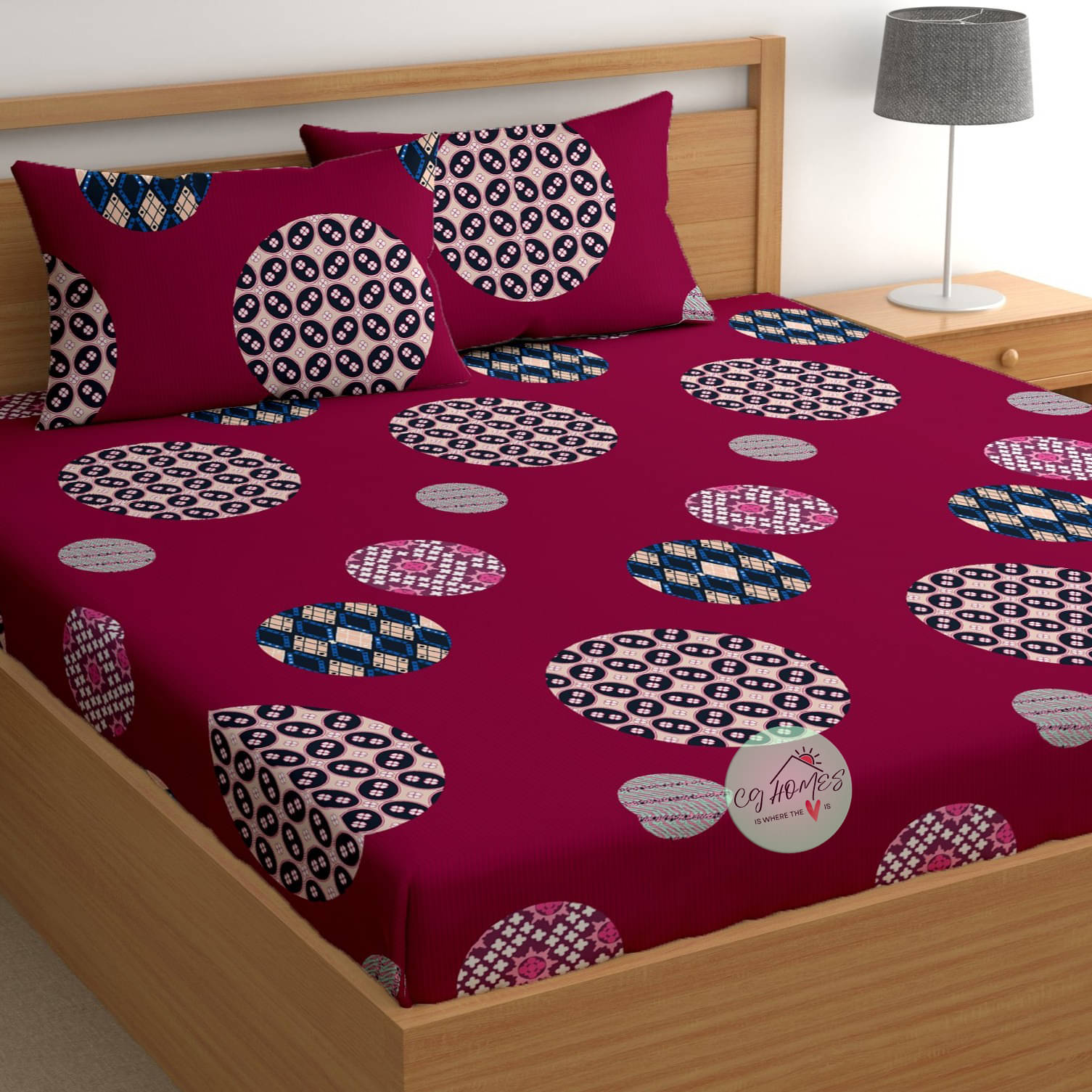 CG HOMES Microfiber 1 Double Bedsheet with 2 Pillow Covers ( Maroon ) CG HOMES Microfiber 1 Double Bedsheet with 2 Pillow Covers ( Maroon )