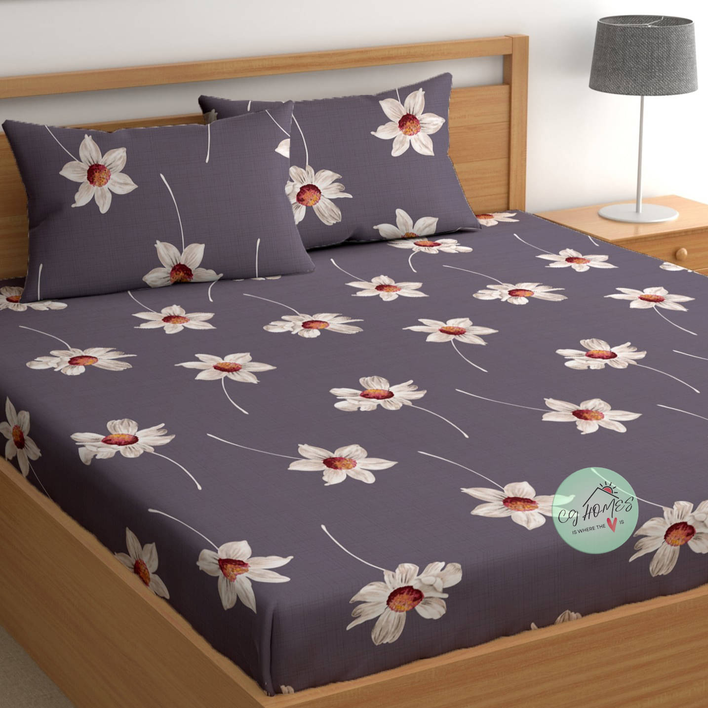 CG HOMES Microfiber 1 Double Bedsheet with 2 Pillow Covers ( Purple ) CG HOMES Microfiber 1 Double Bedsheet with 2 Pillow Covers ( Purple )