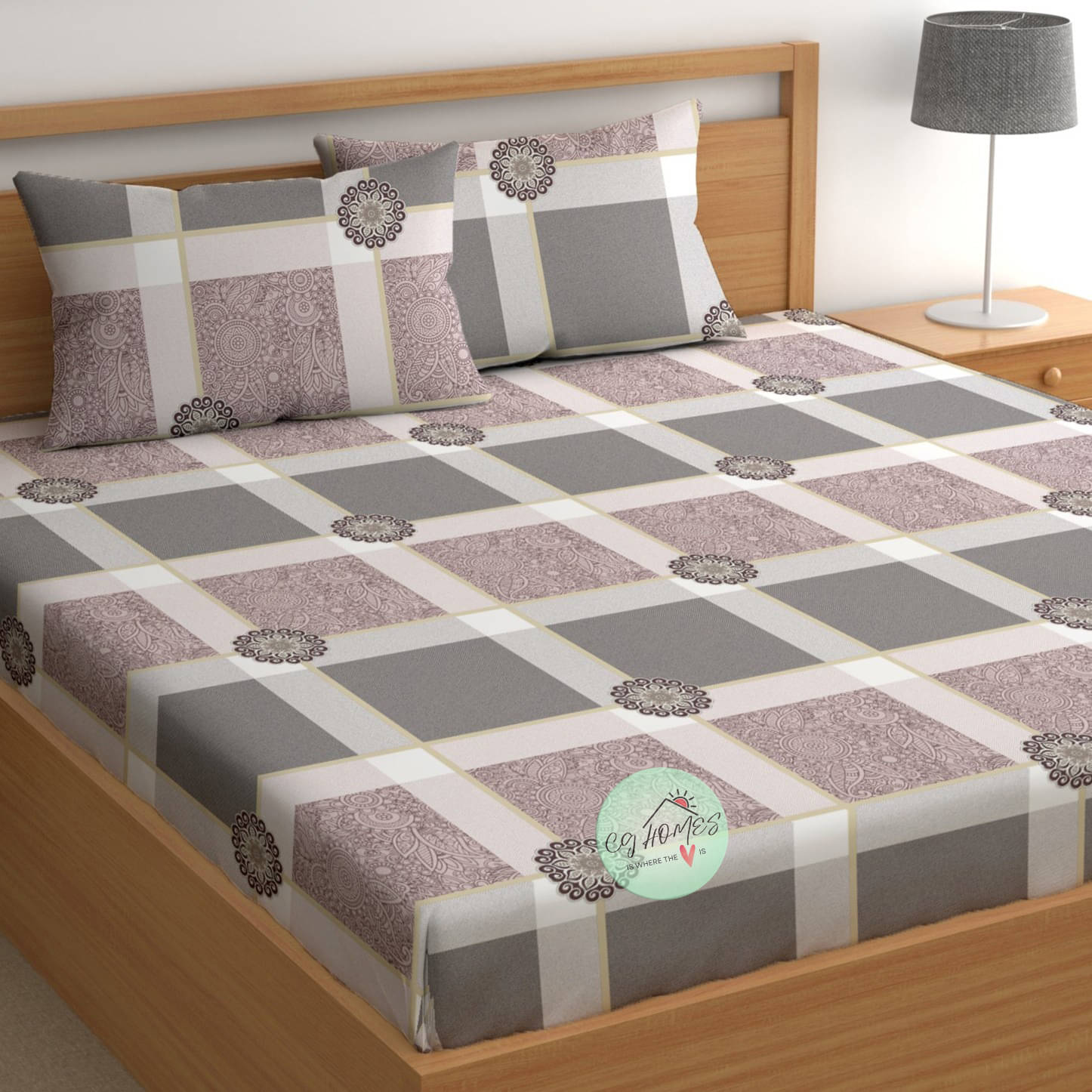 CG HOMES Microfiber 1 Double Bedsheet with 2 Pillow Covers ( Gray )     			CG HOMES Microfiber 1 Double Bedsheet with 2 Pillow Covers ( Gray )