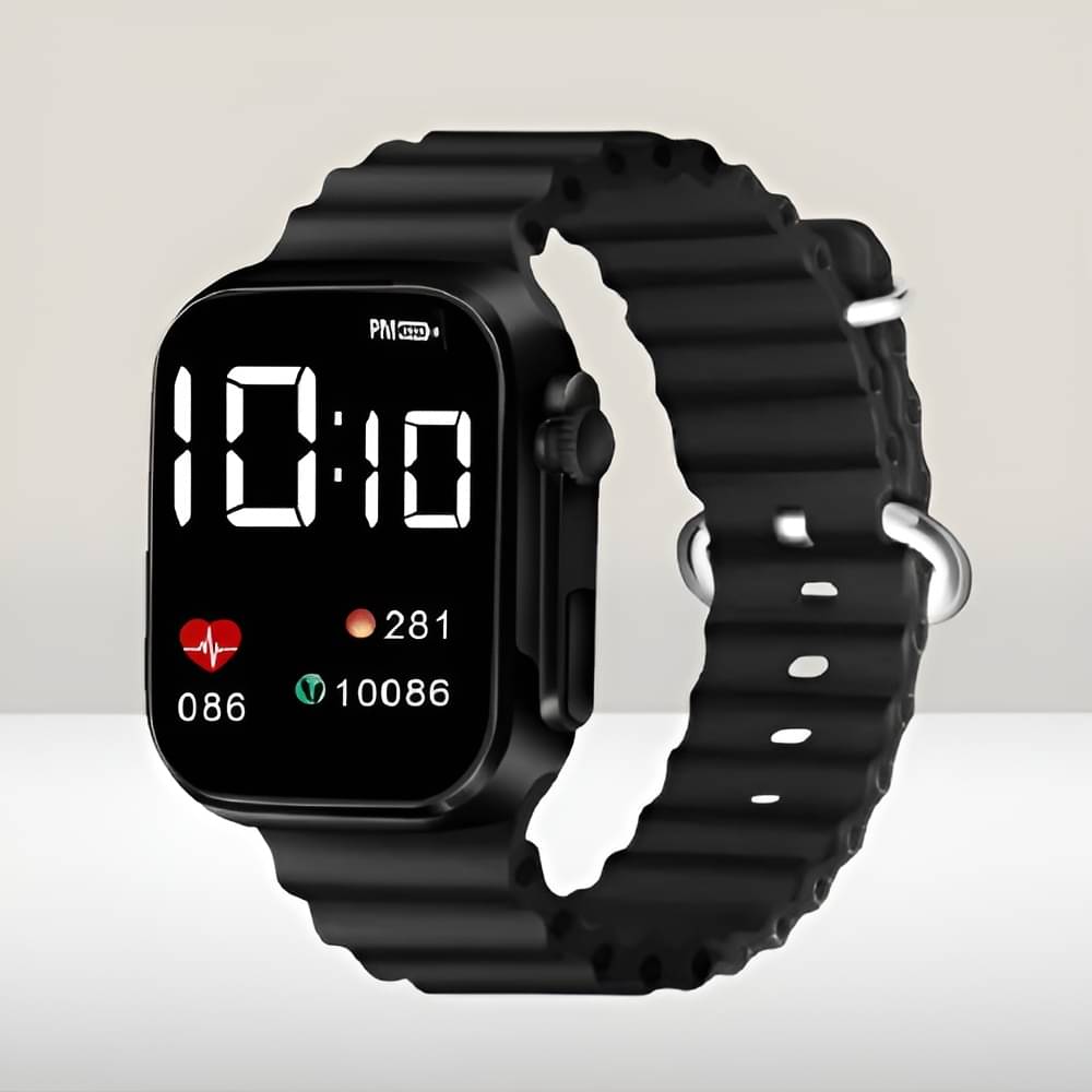     			Cosmic Black Silicon Digital Men's Watch