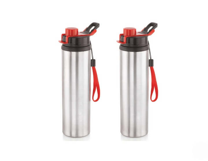 CrossPan Water Bottles / Fridge Bottles Black Stainless Steel Water Bottle 750 mL ( 2 )