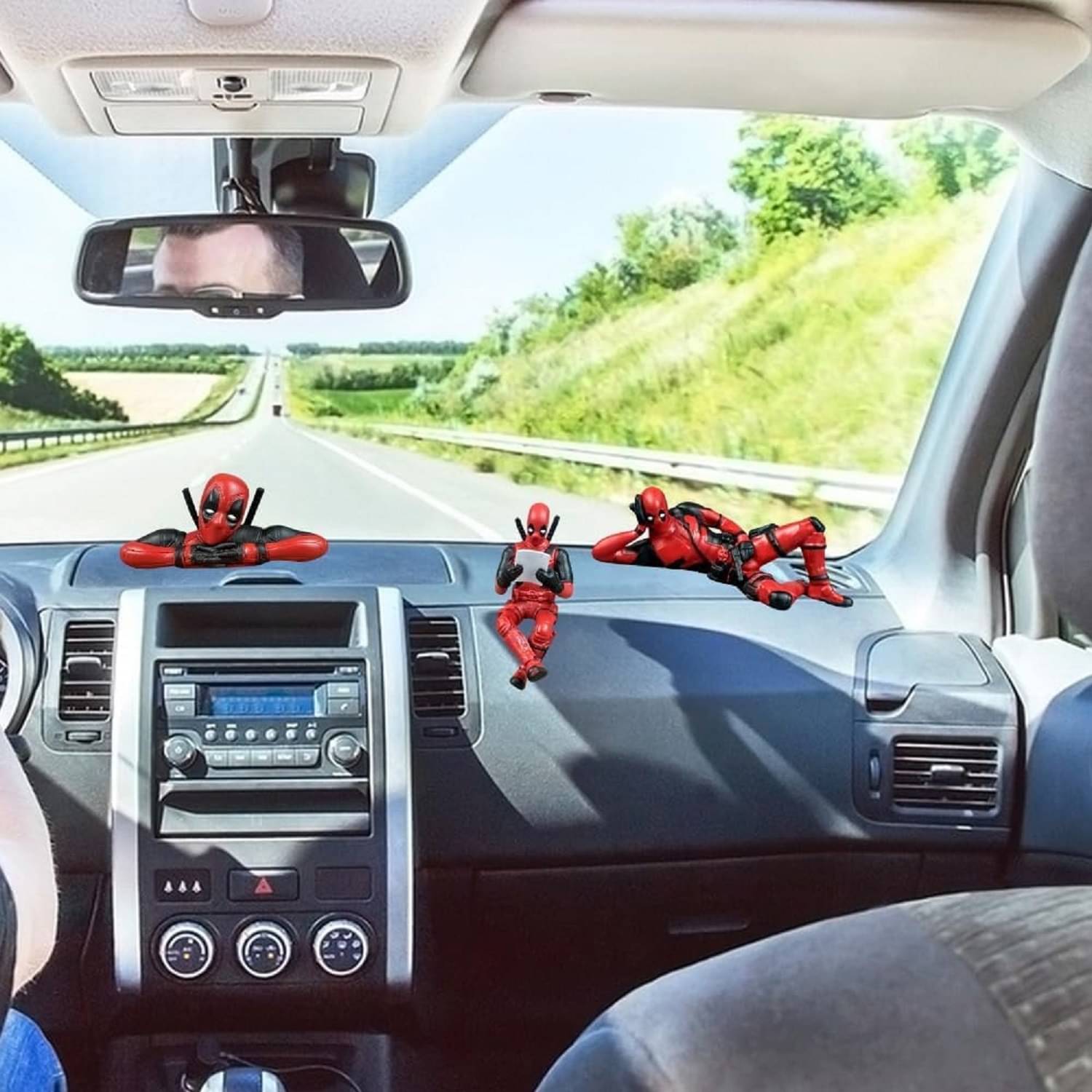    			Deadpool Figure, 3 PCS Car Accessories, Anime Figures Model, Action Figures, Model Figure Ornaments, Anime Cartoon Characters for Home Car Desk, and Computer Decorations