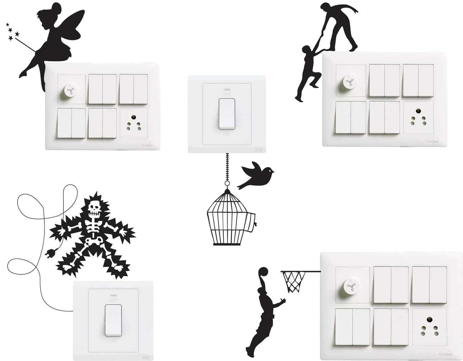 Decorative Switch Board Switch Panel Stickers for Decoration Self Adhesive Sticker (Pack of 5) Decorative Switch Board Switch Panel Stickers for Decoration Self Adhesive Sticker (Pack of 5)