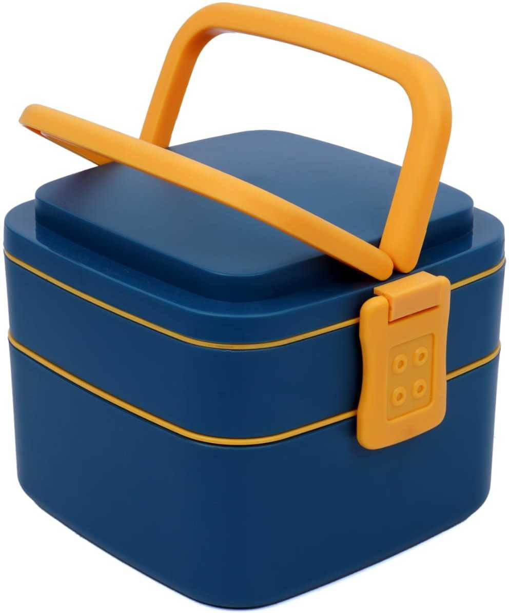 FITAZA 2 LAYER SQUARE LUNCH BOX Plastic Lunch Box 1 - Container ( Pack of 1 ) FITAZA 2 LAYER SQUARE LUNCH BOX Plastic Lunch Box 1 - Container ( Pack of 1 )