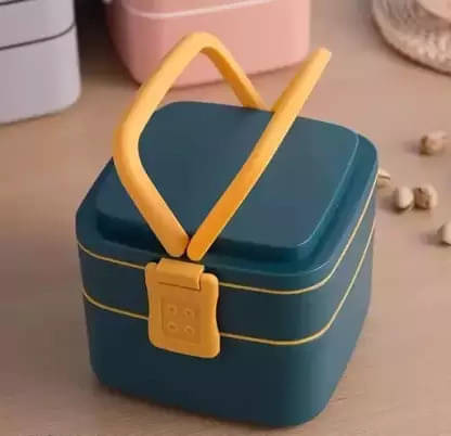 FITAZA Double-Layer Square Lunch Box Plastic Lunch Box 1 - Container ( Pack of 1 ) FITAZA Double-Layer Square Lunch Box Plastic Lunch Box 1 - Container ( Pack of 1 )