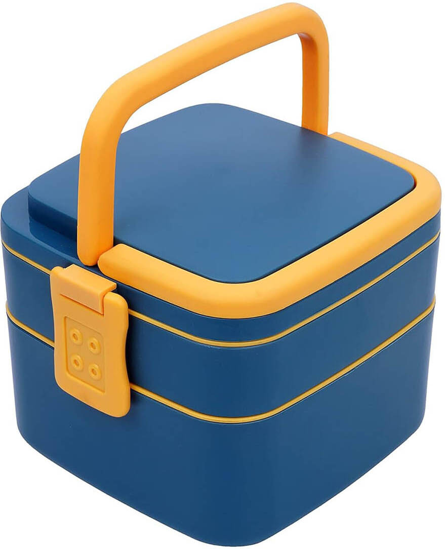     			FITAZA Double-Layer Square Lunch Box Plastic Lunch Box 1 - Container ( Pack of 1 )