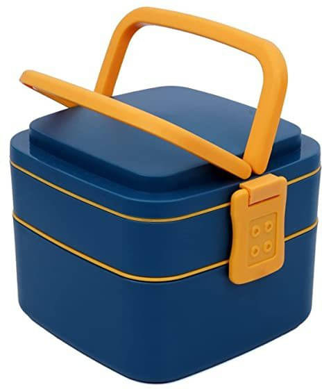 FIVANIO 2 LAYER SQUARE LUNCH BOX Plastic Lunch Box 1 - Container ( Pack of 1 ) FIVANIO 2 LAYER SQUARE LUNCH BOX Plastic Lunch Box 1 - Container ( Pack of 1 )