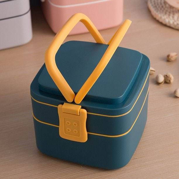     			FIVANIO Double-Layer Square Lunch Box Plastic Lunch Box 1 - Container ( Pack of 1 )