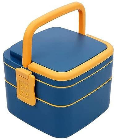 FIVANIO Double-Layer Square Lunch Box Plastic Lunch Box 1 - Container ( Pack of 1 ) FIVANIO Double-Layer Square Lunch Box Plastic Lunch Box 1 - Container ( Pack of 1 )